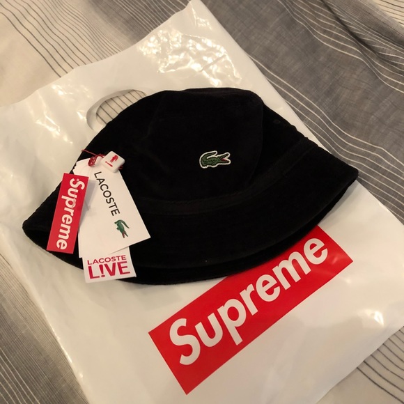 supreme x lacoste bucket hat